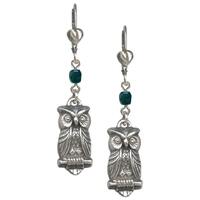 Little Owl Rockware Earrings. Owl Jewelry, Retro Owl Earrings, E54-JF