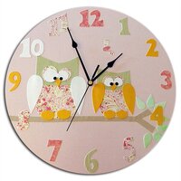 Personalised Owl Clock, Nursery Decor - Blue, Pink, Yellow, Purple, Gift for Girls, Wall Clock, Girl