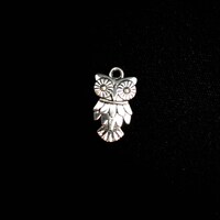 Silver Owl Charm, Owl Pendant Charms  12 Pieces 20 x 12 mm Antique Silver Finish, Detailed owl charm