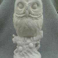 Ceramic Owl On Branch With Flower (unfinished)