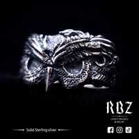Goth owl animal ring, Mens jewelry, Bird of prey, Occult, Biker, Gothic, Harley Davidson, Biker, Evi