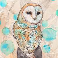Watercolor Owl Art Print, Colorful Statement Piece, Dreamy Owl (8.5x11)