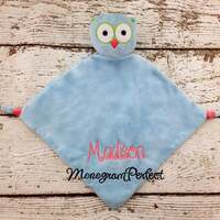 Personalized Owl Wee Blankie Cuddle Buddie, Lovie, Lovey, Security Blanket