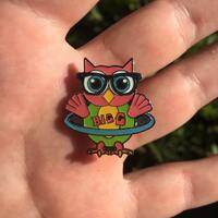 Big Gigantic Owl Electric Forest Glow Hat Pin