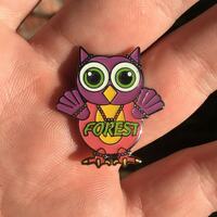 Mini Owl Electric Forest Glow Hat Pin