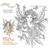 Forest Fairy Deer & Owl Fairy Tangles Adult Printable Coloring Sheets Norma J Burnell Coloring b