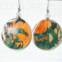 Owl Silhouette Art Earrings, Recycled Paper Earrings, Halloween Jewelry