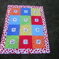 Baby Owl Quilt: Bright Patchwork Nursery Blanket
