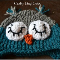 Crochet owl hat Sleepy owl