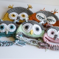 Crochet Baby Owl Hat: Newborn Earflap Beanie, Photo Prop
