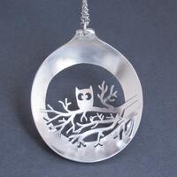Owl Bird Spoon Necklace