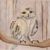Snowy Owl - Digital Print of Original Watercolor