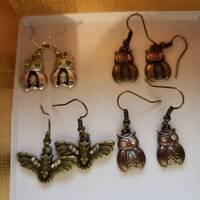 Owl Earrings, Brass Owl Earrings, Owl Jewelry, Owl Earrings, Fall Earrings, Fall Earrings, Owl Lover