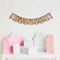 Owl Birthday | Custom Banner | Owl  Decorations for Baby Shower | Woodland Theme Baby Shower | Perso