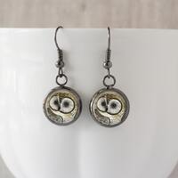 Owl Dangle Earrings - Owl Drop Earrings Owl Earrings Owl Jewelry Bird Earrings Nature Earrings Woodl