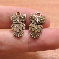 50pcs antique bornze Owl pendant Charms Bird Charms Metal Findings Pendant Bracelet Earrings Bookmar