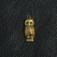 Metal Owl Charms, Antique Gold or Classic Silver, Made in USA, pack of 6