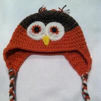 Crocheted Owl Hat - FREE U.S. SHIPPING