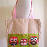 OWL*Tote*One of a Kind*HANDMADE*