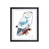Woodland Owl Illustration, Owl Art Painting, Owl Totem Painting, Nature-Inspired Art