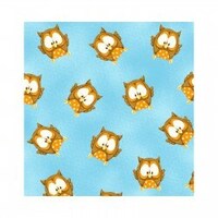 ABC 123 by Henry Glass - Owls on Blue Background by the Half Yard