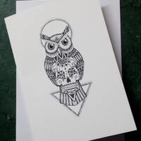 Sugar Owl - Greeting card with print of original artwork
