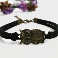Bronze owl bracelet Black owl bracelet Women owl jewelry Brass owl bracelet Owl accessories for her 
