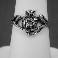 Solid Sterling Silver Owl Ring