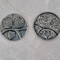 Owl Heart Charm, Pendant,Antique Silver Finish (CH-AS-16), 5 count