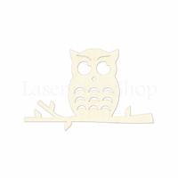2" - 34" Owl on the Branch Wooden Cutout Shape, Silhouette, Gift Tags Ornaments, Room Deco