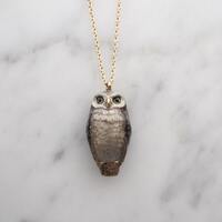 Happy, Spotted Owl whistle pendent Necklace.