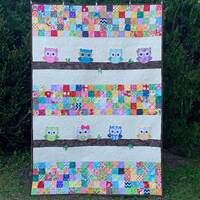 Owl Quilt: Patchwork Baby Blanket, Custom Throw