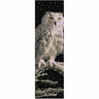 Snowy Owl Peyote Bead Pattern, Bracelet Cuff, Seed Beading Pattern Miyuki Delica Size 11 Beads - PDF