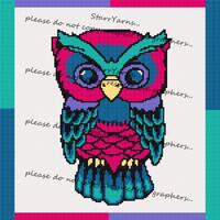 Colorful Owl Crochet Graph Pattern