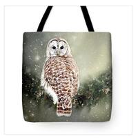 Owl Tote Bag, Barred Owl Carryall Tote, Unique Tote Bag, Tote Bag for Woman, Nature Tote Bag, Art Pr