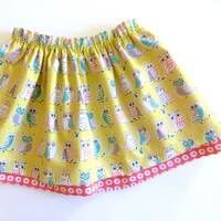 Organic baby skirt, girls skirt, orgnic skirt, cotton skirt, owls, baby gift, toddler skirt, toddler
