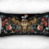 Owl winged velvet throw pillow case, lumbar pillow case, bohemian, boho throw pillow, soft velveteen