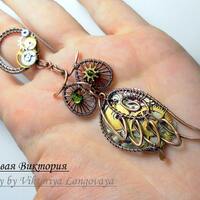 Steampunk Owl Keychain, Owl jewelry, Clockwork owl, steampunk Bird, owl pendant, steampunk gift, Owl