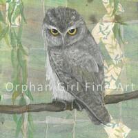 Little Screech Owl Painting, Owl Art Print, Bird Painting, Wildlife Painting, Owl Artwork, Bird Illu