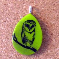 Owl Fused Glass Pendant, Glass Jewelry, Owl Pendant, Owl Jewelry, Fused Glass Jewelry , Fused Glass 