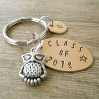Class of 2026 Keychain, owl charm, graduate gift, graduating senior, graduation gift, option to pers
