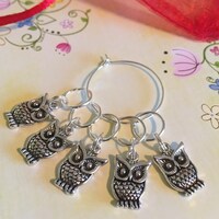 Set of 5 Owl Knitting Crochet Stitch Markers Progress Keepers