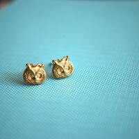 Tiny Owl Earrings -- Owl Studs, Gold Owls
