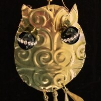 Owl earrings with Bead Caps