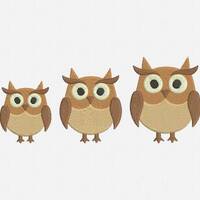 Owl Machine Embroidery Design - 3 Sizes