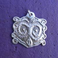 Owl Ancient Greek Sterling Silver Pendant