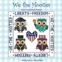 Hooties: We the Hooties Owls  Mini Collection Cross Stitch PDF Chart