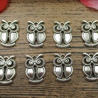 20 Owl Charms,Antique Silver Tone-RS124