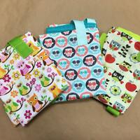 Owls Reuseable Washable Grocery Shopping Bags Set of 3