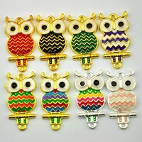 10pcs Alloy Metal Enamel Owl Connector Charms ,Owl Connector Charms Enamel,DIY Accessory Jewelry Mak